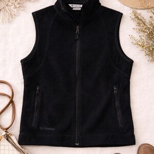 Columbia Black Fleece Zip Front Vest Size Women’s Medium